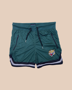Dark Green “Rookie Season” Basketball Shorts (Yellow Tiger)