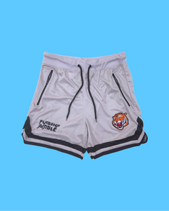 Beige "Rookie Season" Basketball Shorts (Orange Tiger)